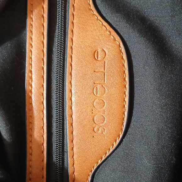 Isabelle Gray/Brown Leather Crossbody Satchel Hand Bag - Picture 10 of 11